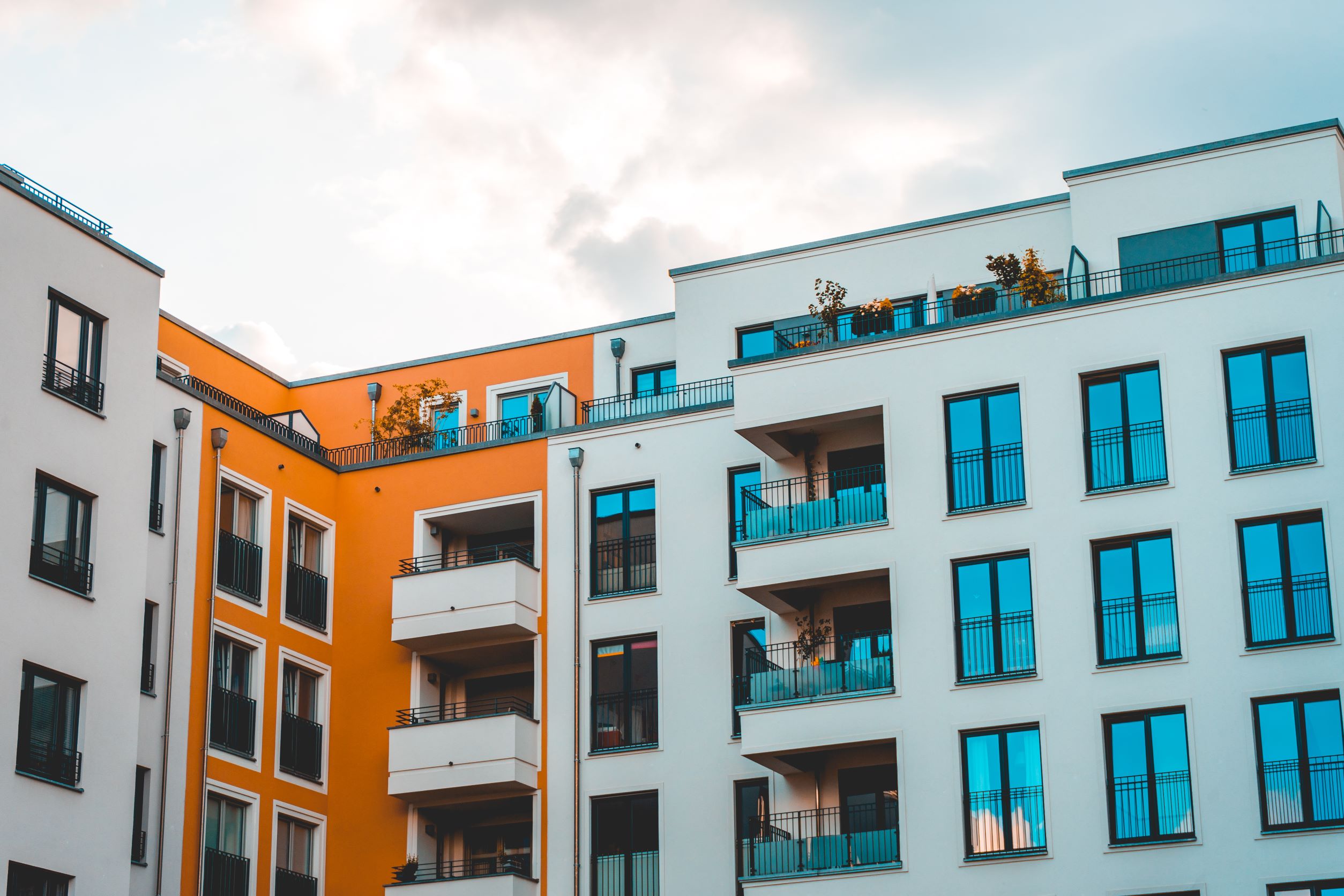 Apartment complex with terraces