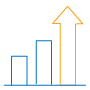 Icon of a graph showing upward trend